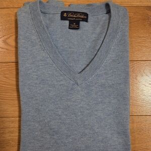 Brooks Brothers Light Blue V-Neck Sweater